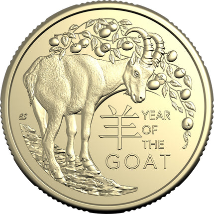 2027 Year of the Goat $1 coin reverse showing the Goat