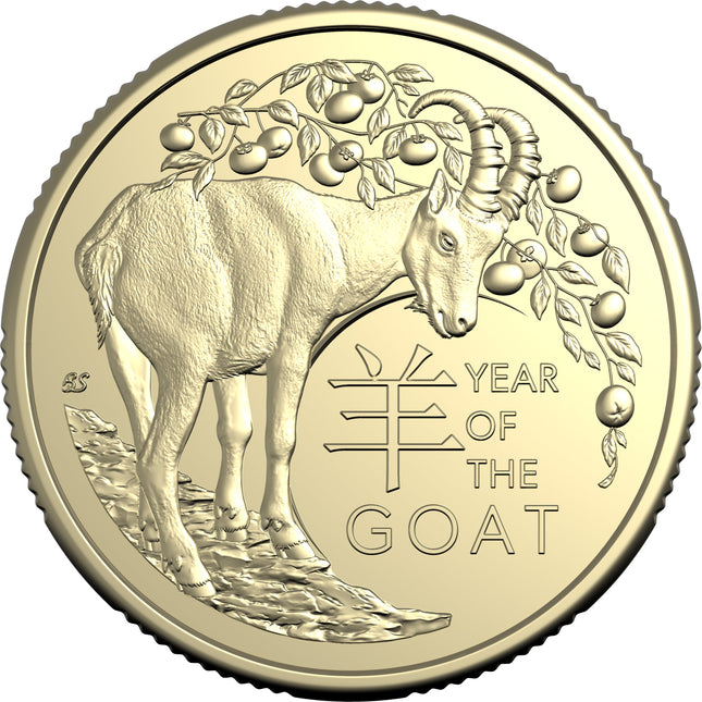 2027 Year of the Goat $1 coin reverse showing the Goat