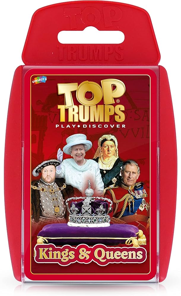 a card game with a picture of a king and queen