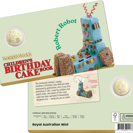 2025 AWW Childrens Birthday Cake Book Ten $1 Coin in Card Set + FREE $2 Coin