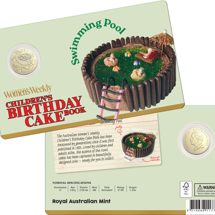 2025 AWW Childrens Birthday Cake Book Ten $1 Coin in Card Set + FREE $2 Coin