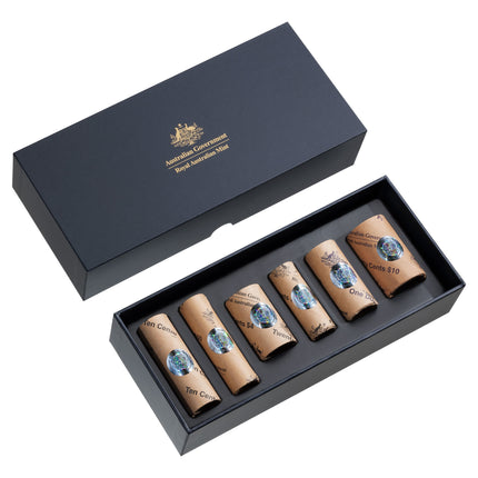 a black box with six bottles of wine in it