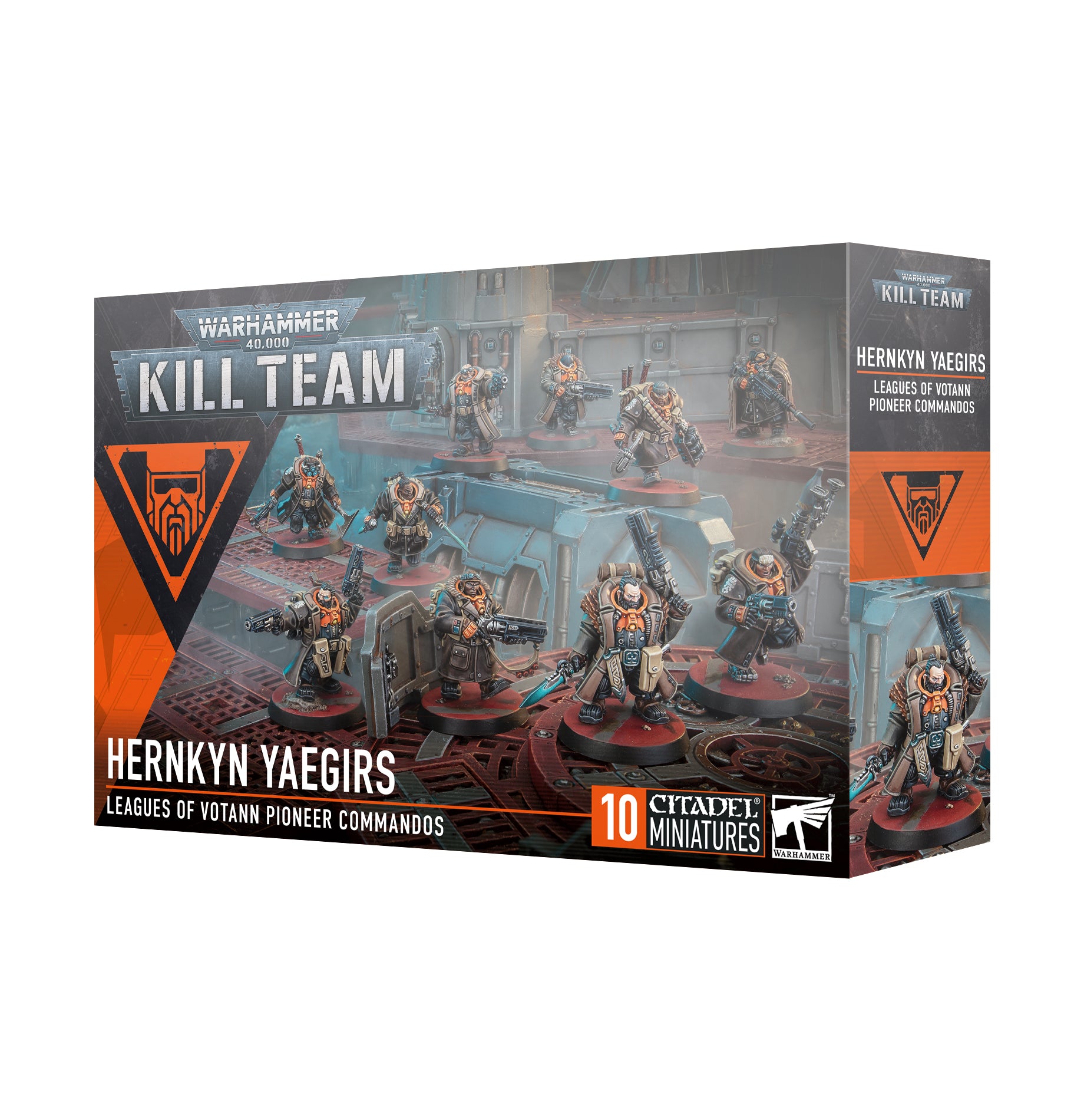 a box with a bunch of action figures inside of it