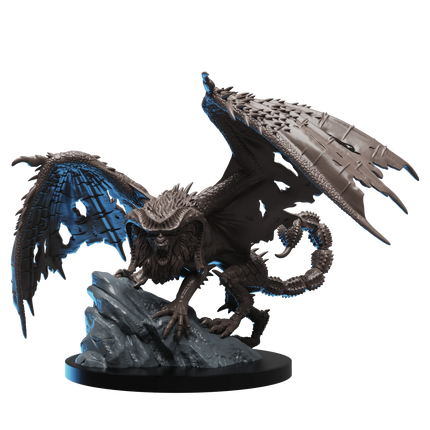 a statue of a dragon on a rock