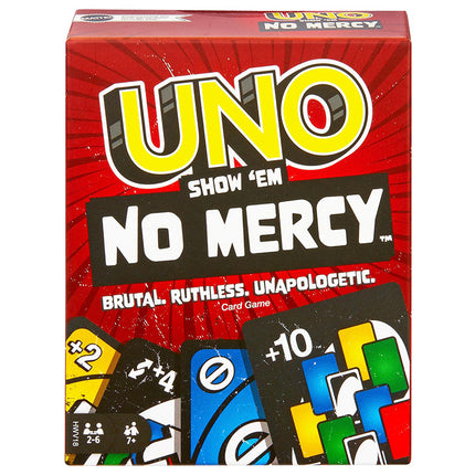 a box of uno board games with no mercy