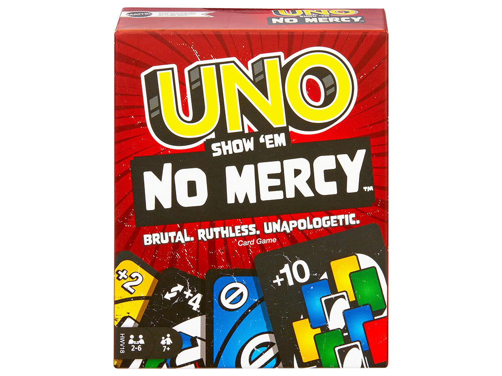 a box of uno board games with no mercy