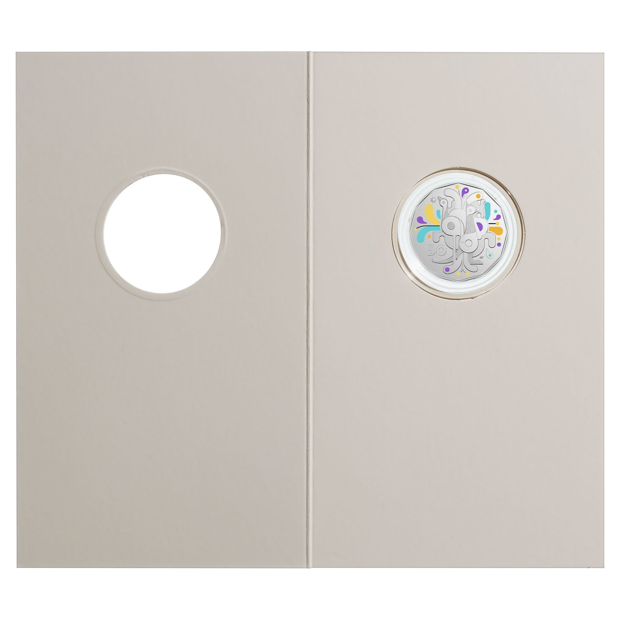 a white door with a circular window in the center