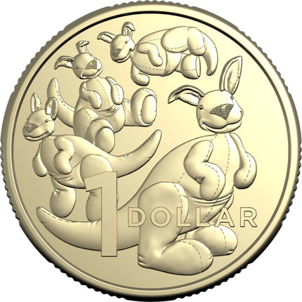 a 1 dollar coin with an image of a kangaroo and a kangaroo