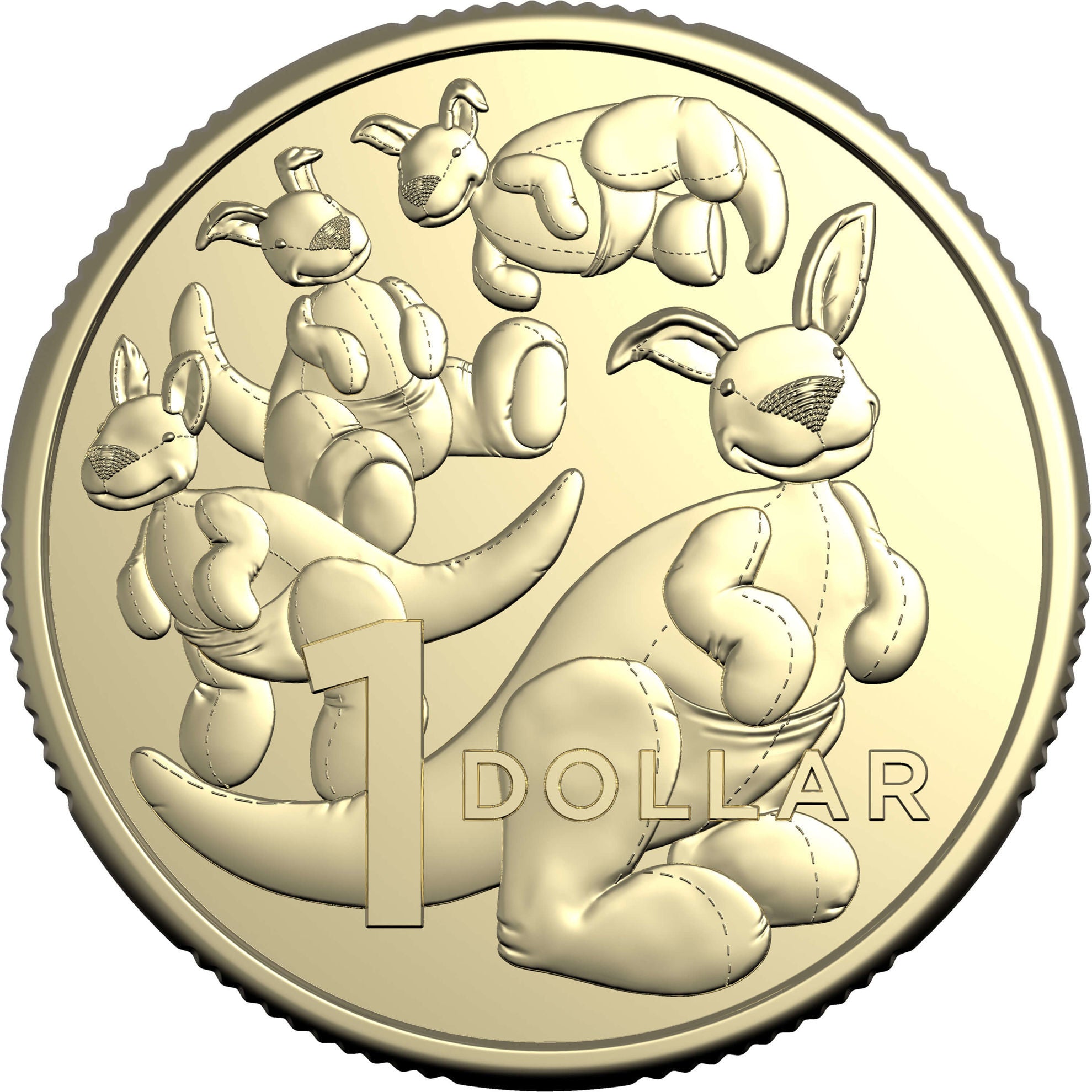 a 1 dollar coin with an image of a kangaroo and a kangaroo
