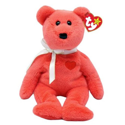 TY Beanie Baby Valentino II the pink bear with heart and ribbon