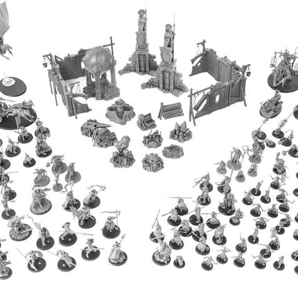 a bunch of different types of items in black and white