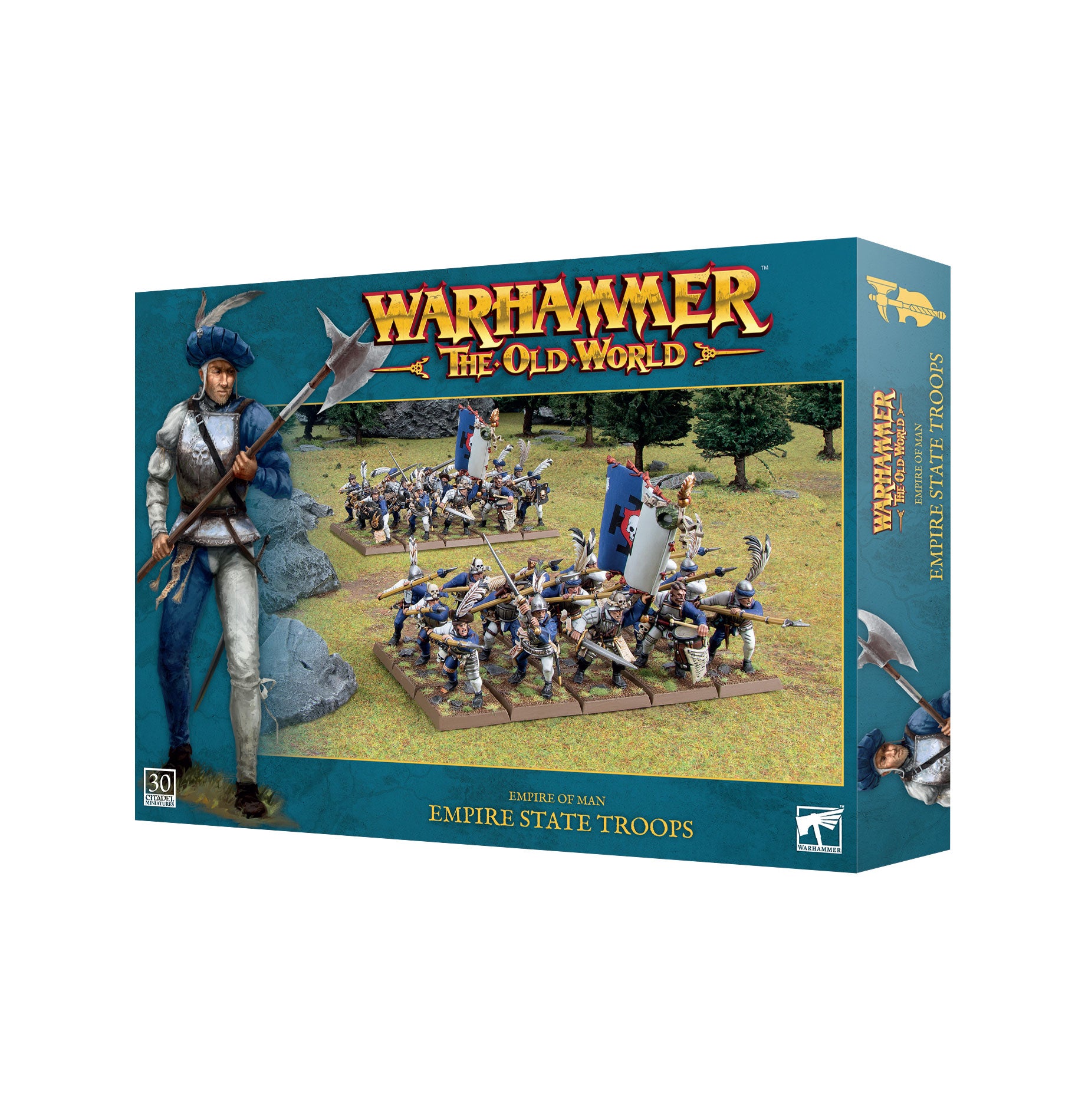 a box of warhammer the old world empire state troops