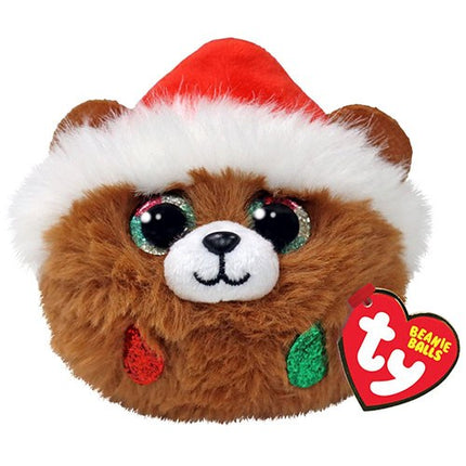 TY Beanie Balls Pudding the Christmas bear plush ball