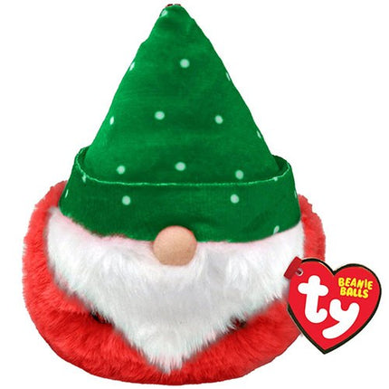 TY Beanie Balls Turvey the Christmas gnome plush ball, green hat