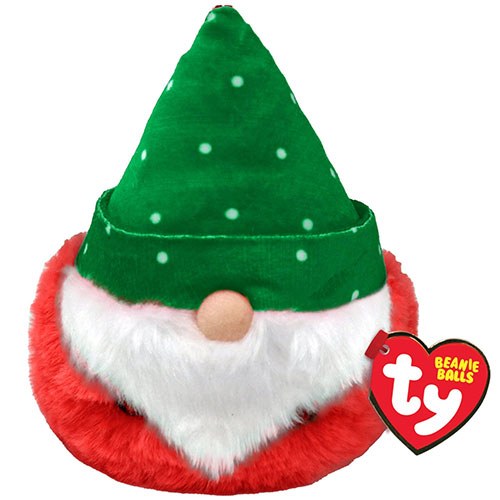 TY Beanie Balls Turvey the Christmas gnome plush ball, green hat