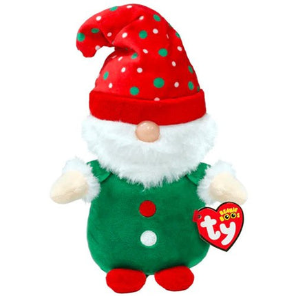 TY Beanie Boos Gnolan the Christmas gnome plush in green hat