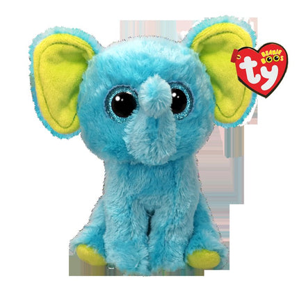 TY Beanie Boos Trunkles the blue elephant plush with glitter eyes
