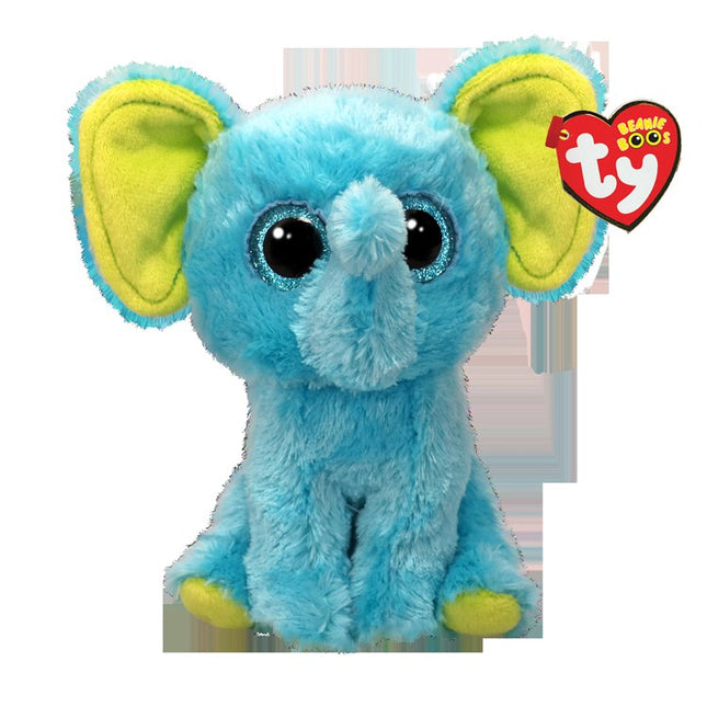 TY Beanie Boos Trunkles the blue elephant plush with glitter eyes