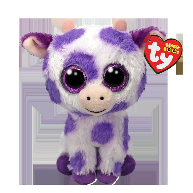 TY Beanie Boos Ethel the purple spotted cow plush