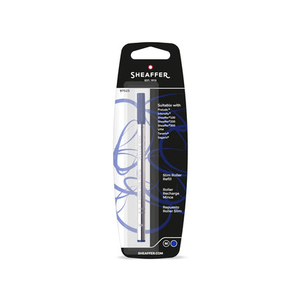 Sheaffer slim rollerball refill in medium point blue ink, blister pack