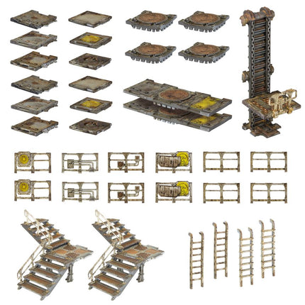 Necromunda Zone Mortalis Platforms and Stairs box art, official Games Workshop packaging