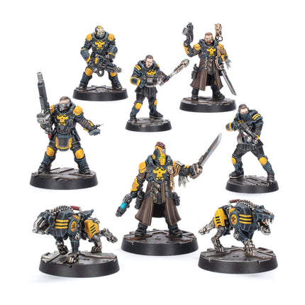 Palanite Enforcer Captains and Sergeants miniatures, full group, unpainted