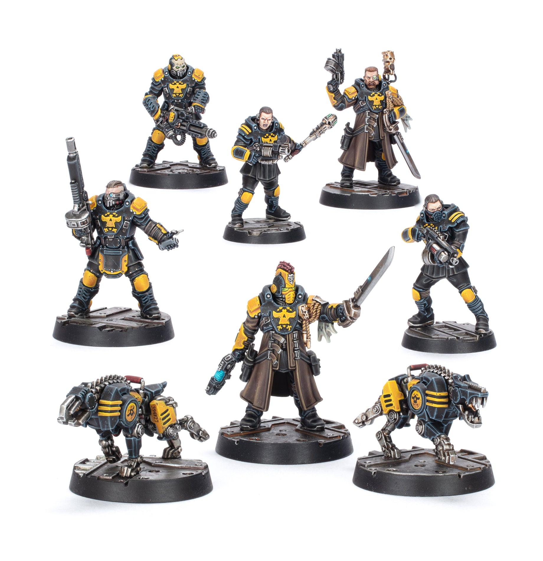 Palanite Enforcer Captains and Sergeants miniatures, full group, unpainted