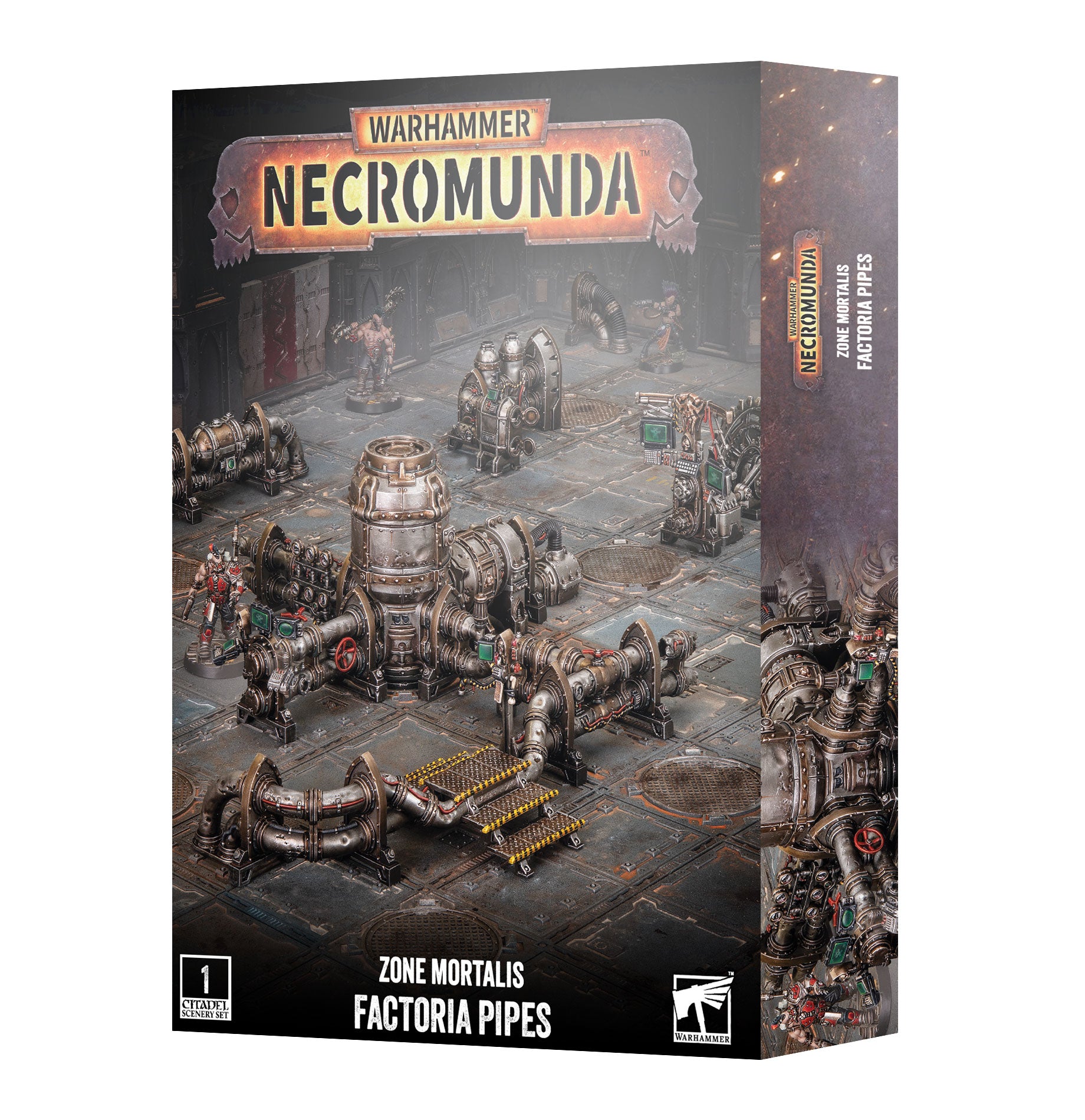 Necromunda Zone Mortalis Factoria Pipes box art, official Games Workshop packaging