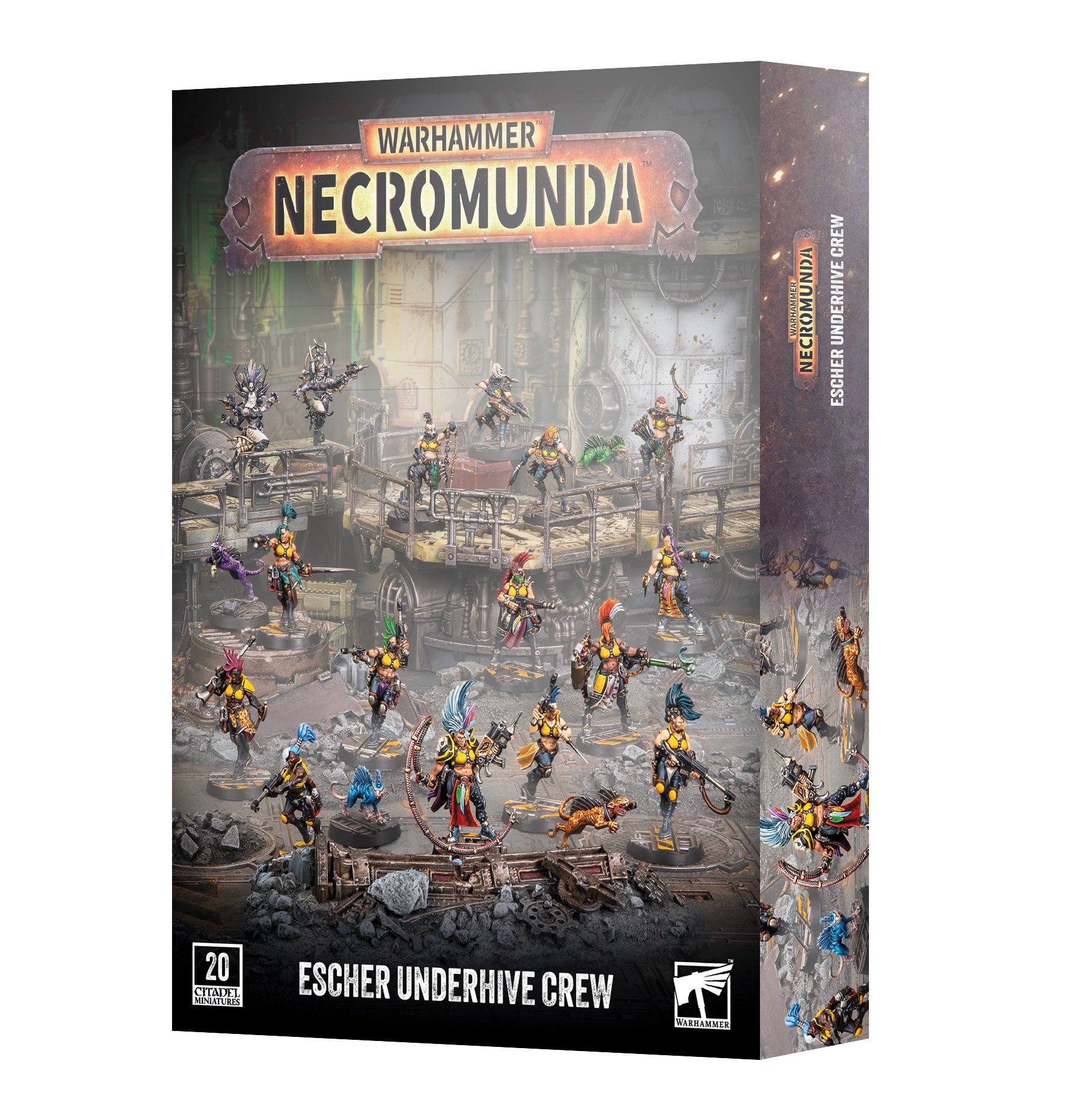 Necromunda Escher Underhive Crew box art, official Games Workshop packaging
