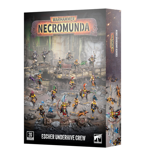 Necromunda Escher Underhive Crew box art, official Games Workshop packaging