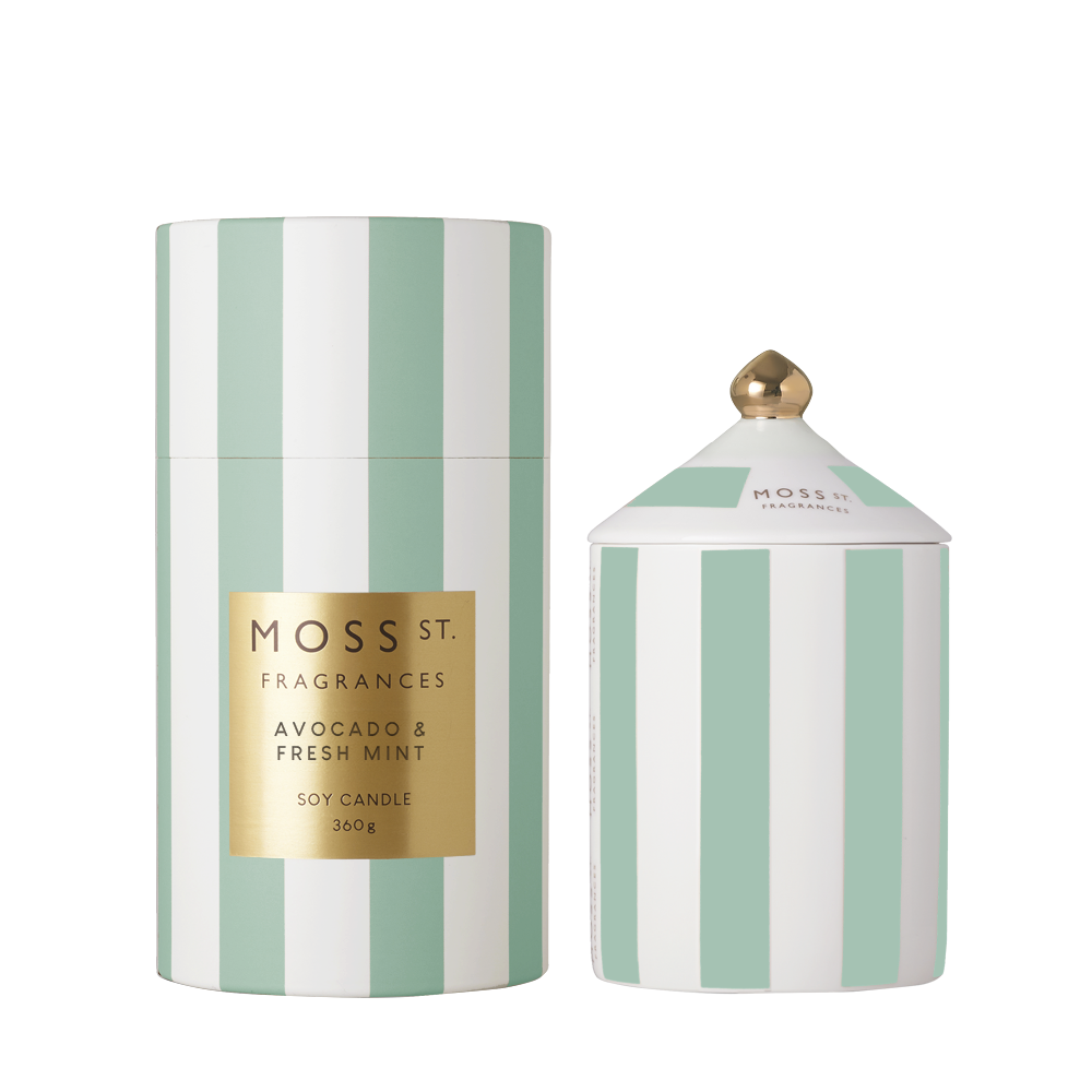 Avocado & Fresh Mint Ceramic Candle 360g