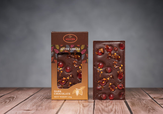 Anvers Tasmania Aztec Chilli Dark Chocolate Block 105g