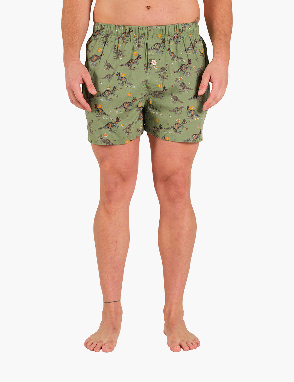 Mens Bamboo Boxer Short - Native Kangaroo Size S