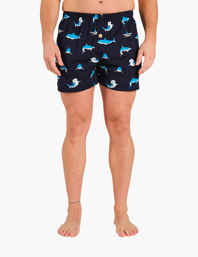 Mens Bamboo Boxer Short - Shark Size M