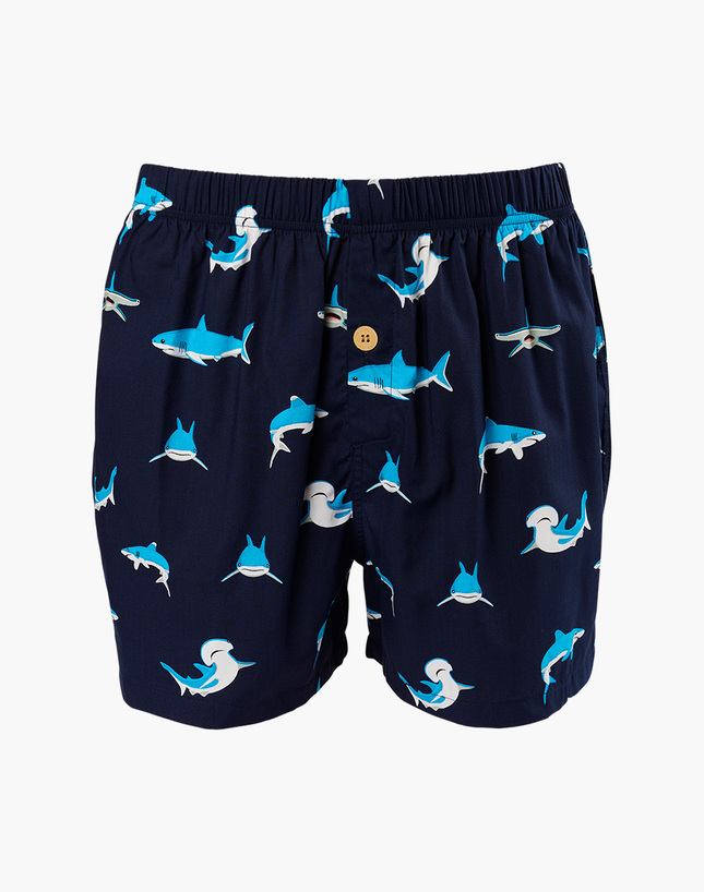Mens Bamboo Boxer Short - Shark Size M
