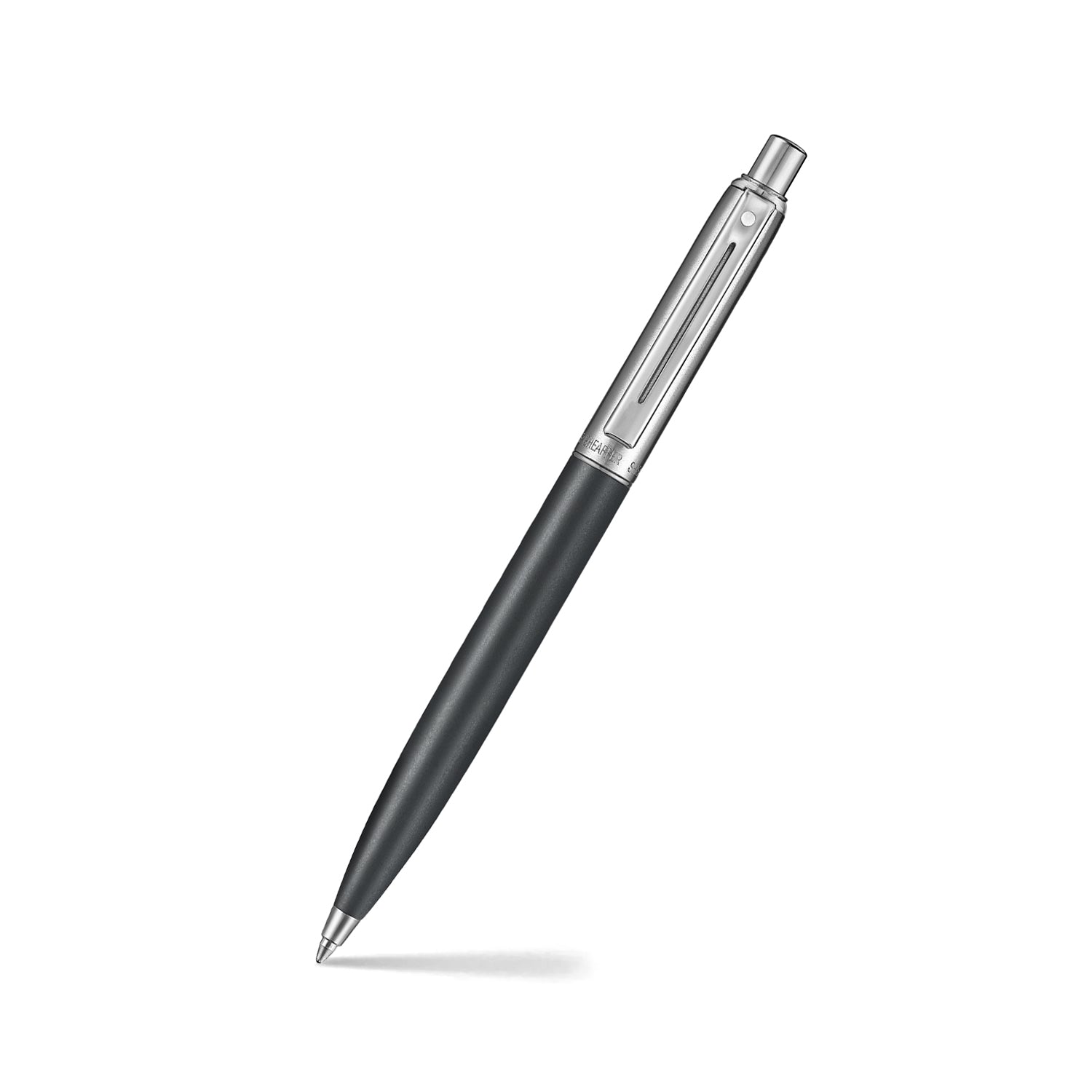 Sheaffer Sentinel all-metal ballpoint pen in matt black with brushed chrome cap