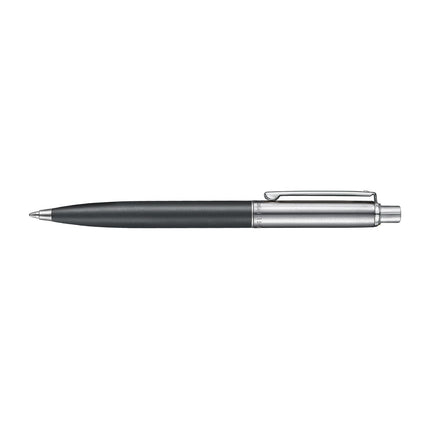 Sheaffer Sentinel matt black and chrome ballpoint pen shown full length