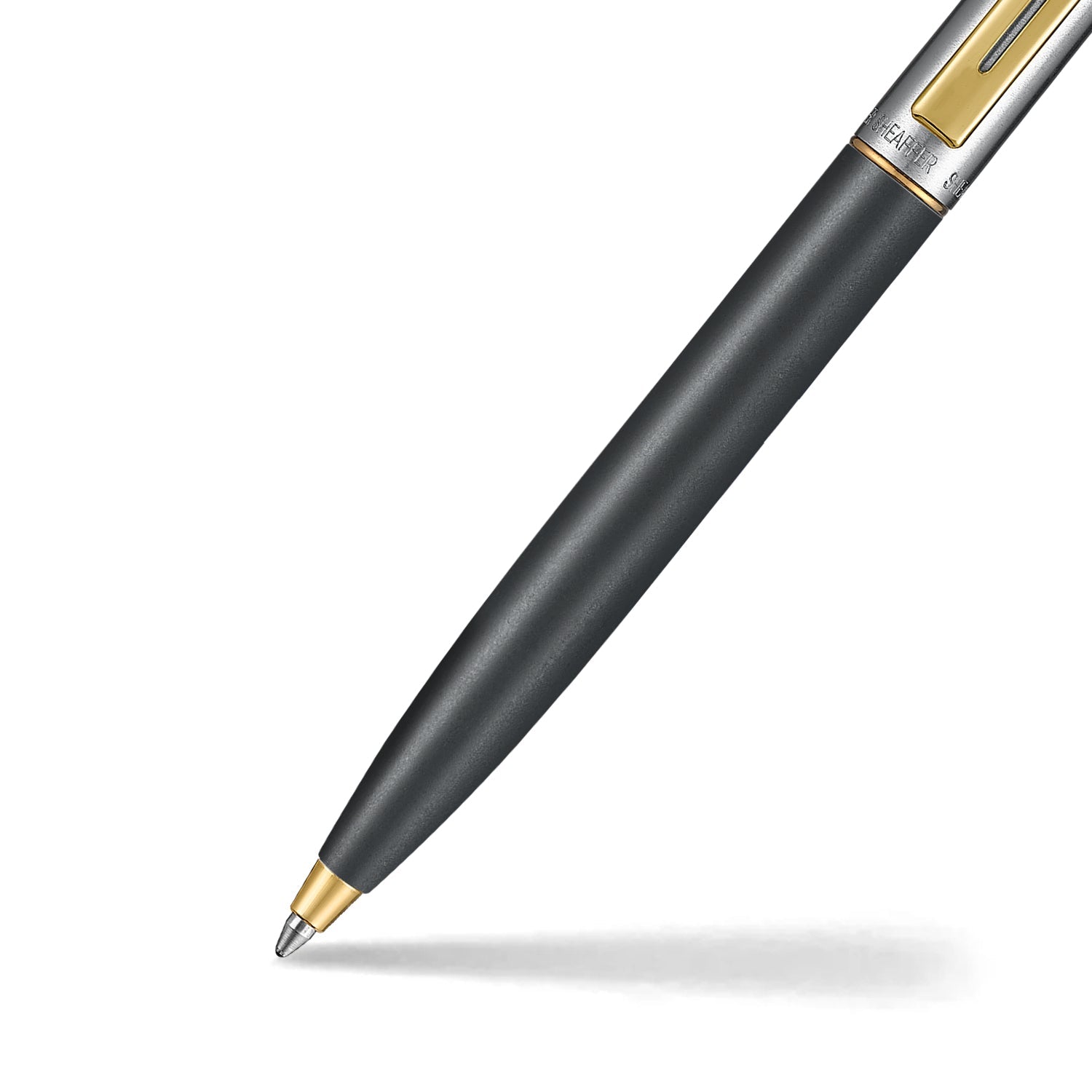 Sheaffer Sentinel matt black ballpoint, gold-tone cap and clip detail