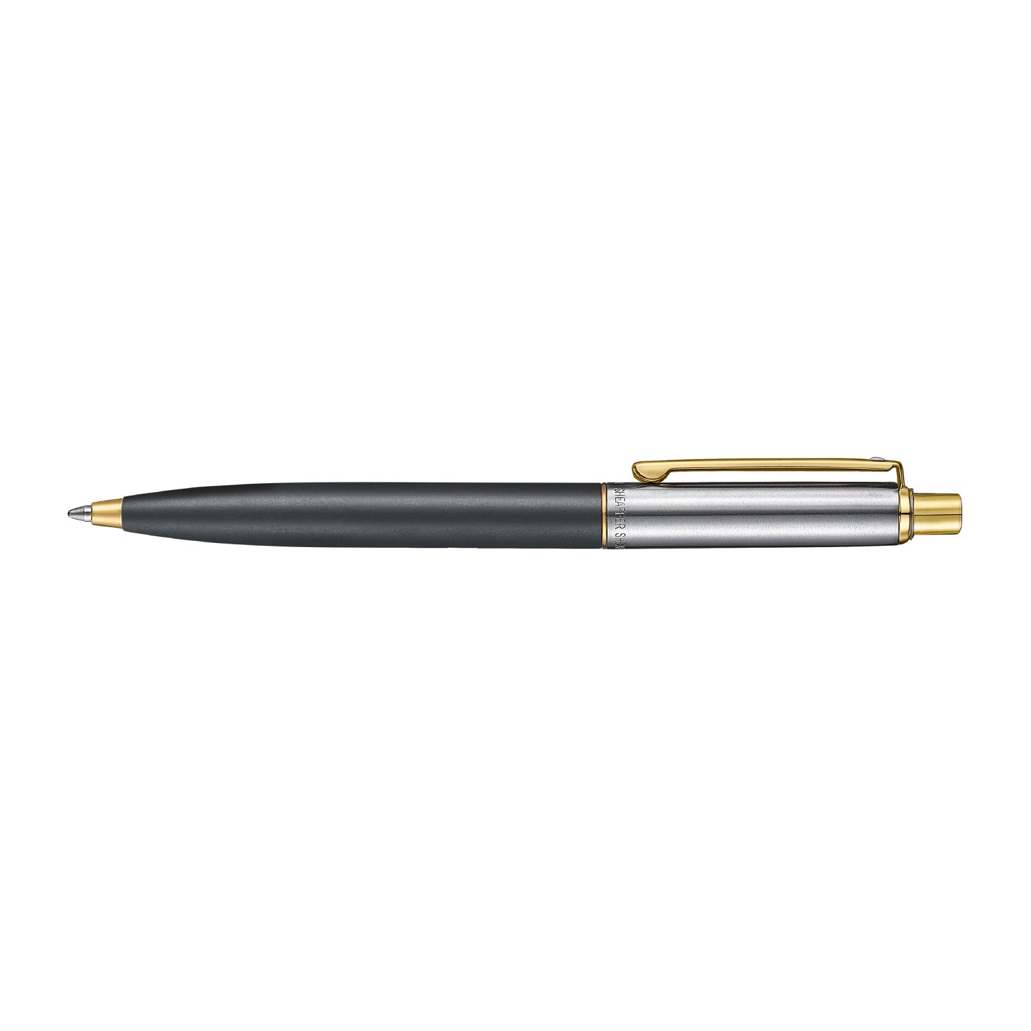 Sheaffer Sentinel matt black and gold ballpoint pen shown full length