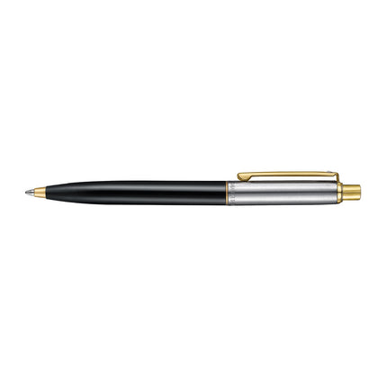 Sheaffer Sentinel gloss black and gold ballpoint pen shown full length
