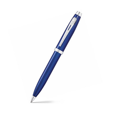 Sheaffer 100 ballpoint pen in glossy blue lacquer with polished chrome trims