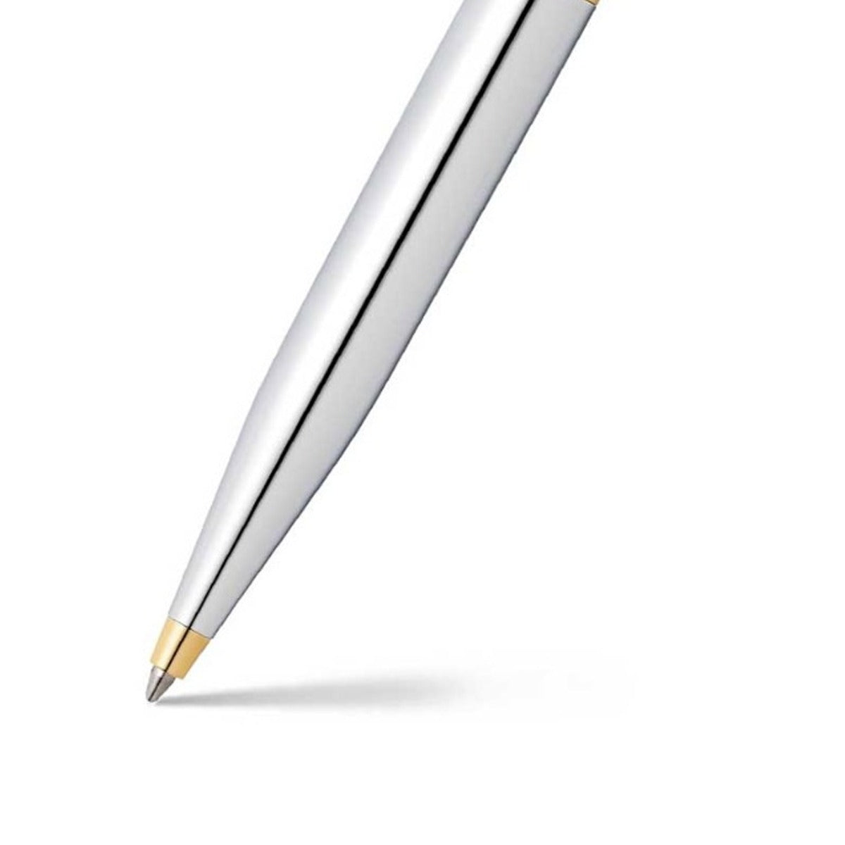 Sheaffer VFM chrome and gold ballpoint, clip and cap band detail