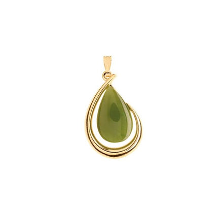 Jade Teardrop Necklace - Gold Plated GO582