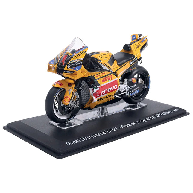 Ducati Desmosedici GP23 (Misano GP Yellow) – Francesco Bagnaia (2023) 1:18 diecast model