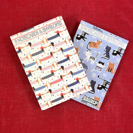 Notelet Set - Cats and Sausage Dogs by Ozcorp