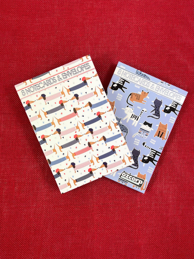 Notelet Set - Cats and Sausage Dogs by Ozcorp