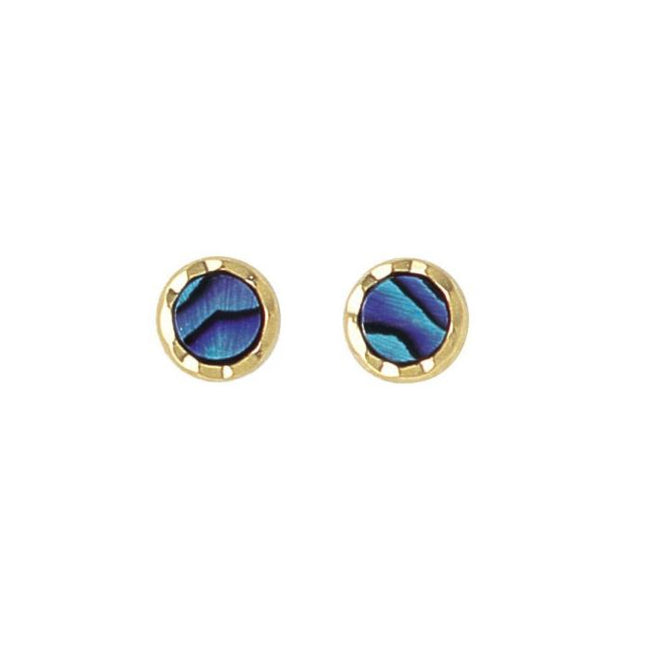 Paua Stud Earrings - Gold Plated PE213