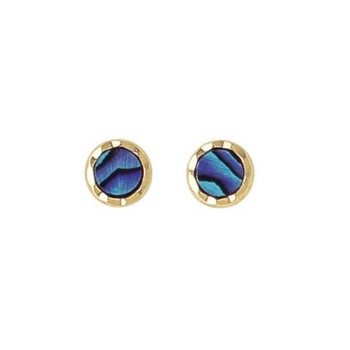 Paua Stud Earrings - Gold Plated PE213
