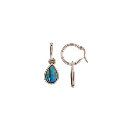 Paua Drop Earrings - Palladium Plated PE386