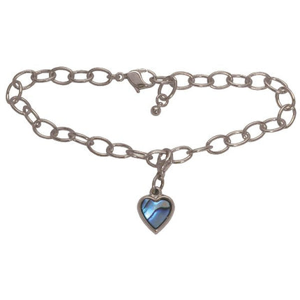 Heart Charm Bracelet - Palladium Plated PO971